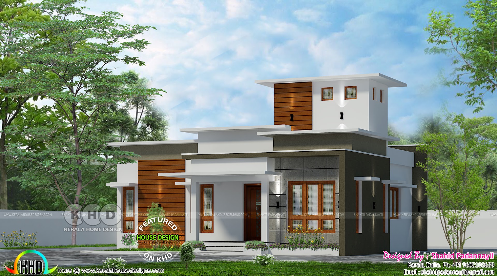 1173 square feet 1 bedroom  low  cost  home  plan  Kerala 