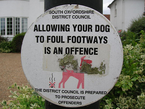 Sign says Allowing your dog to foul footways is an offence