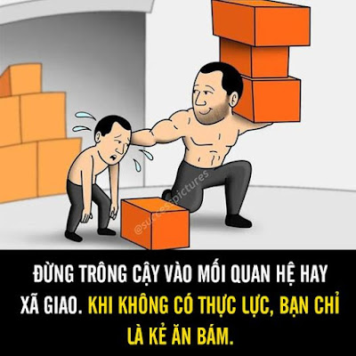 KHI KHÔNG CÓ THỰC LỰC, BẠN SẼ CHỈ LÀ KẺ ĂN BÁM!  Dựa vào núi núi đổ, dựa vào người người chạy, chỉ có tự dựa vào chính mình mới là đáng tin cậy nhất. Ba mẹ có là ông nọ bà kia đi chăng nữa, tự bản thân không biết cố gắng, cuối cùng cũng sẽ ngã ngựa; tiền bạc có nhiều tới mấy, tự bản thân không có năng lực, sớm muộn cũng tán gia bại sản; bạn bè có nhiều cỡ nào, bản thân không có thực lực, sớm muộn người ta cũng bái bai…  Thế giới của người trưởng thành, làm gì có hai chữ dễ dàng! Ai chẳng vừa lau nước mắt vừa cố gắng vượt qua bão tố cuộc đời.  Trong xã hội này, ngoài dễ hói, dễ béo, dễ già, dễ nghèo… ra thì hầu như những chuyện tốt đều đến không dễ dàng gì.  Với nhiều người bình thường mà nói, những năm tháng bình yên nào được mãi mãi. Đau tự mình chịu, tủi thân tự mình nuốt lấy, ngã tự mình đứng lên, ai cũng đều gánh vác trên vai một trách nhiệm nào đó rồi tiến về phía trước.  Chỉ khi trải qua nhiều thăng trầm mới hiểu được ta rằng: thế giới của người lớn, thị phi khổ nạn một hai câu làm sao tóm tắt được hết.  1. Kiếm tiền, thể diện lớn nhất của người trưởng thành  Thành phố tấp nập, hoa lệ mang theo sự bơ vơ, cô đơn của vô số kẻ đuổi theo ước mơ. Căn nhà cho thuê chật hẹp và xập xệ là nơi chứa đựng nỗi đau và sự suy sụp của không biết bao nhiêu người trẻ. Tàu điện ngầm hay xe buýt vào giờ cao điểm buổi sáng và buổi tối mang theo sự mong manh và tủi thân của vô số người lao động. Có lẽ tất cả chúng ta, ai cũng đều đã từng rơi nước mắt giữa đêm khuya, cảm giác bị áp lực cuộc sống đè nặng, thứ suy nghĩ buông bỏ hết mọi thứ, có lẽ ai cũng đều có lúc trải qua. Nhưng như vậy thì đã sao? Đằng sau bạn đâu có ai, cuộc sống thì vẫn cứ phải tiếp tục, bạn vẫn phải lo chuyện nhà cửa, ăn uống, sinh hoạt… Ngoài việc cắn răng kiên trì, ngoài việc không ngừng nỗ lực, ngoài việc cố gắng hết sức kiếm tiền ra, tất cả những thứ khác chẳng qua cũng chỉ là sự yếu đuối vô nghĩa. Khi bạn bước ra khỏi cánh cửa trường đại học, khi bạn bước chân ra ngoài xã hội, ra đi làm, là một người lớn, bạn chỉ có thể nuốt sự tủi thân và mệt mỏi vào trong bụng. Càng khó khăn, càng phải tự dựa vào chính mình để vượt qua, vừa suy sụp vừa tự chữa lành. Trong xã hội này, kiếm tiền mới là thể diện lớn nhất của người trưởng thành. Sự lười biếng ở độ tuổi 20 sẽ được trả lại hết ở tuổi 30, cuộc sống không thể trở thành dáng vẻ bạn mong muốn nếu chỉ trông chờ vào suy nghĩ, tưởng tượng. Sự thơ mộng và những nơi xa mà bạn luôn hằng mong ước, chúng vốn chẳng thể tách rời khỏi những vướng bận và những tấm vé vào cửa.  2. Đáng tin cậy, đánh giá cao nhất dành cho người lớn  Đáng tin cậy, chính là sự đánh giá cao nhất với một người, nó chưa đựng gần như tất cả sự tín nhiệm của chúng ta với một người. Bất kể là thương hiệu doanh nghiệp, nam nữ yêu đương; bất kể là giữa bạn bè hay nhờ người khác làm việc, trước khi làm bất cứ việc gì, chúng ta thường tự hỏi chính mình: người này, có đáng tin cậy hay không? Cũng giống như Warren Buffett từng nói: "Đáng tin cậy là phẩm chất còn quan trọng hơn cả thông minh. Trong một xã hội hối hả như hiện nay, người thông minh đi được nhanh, nhưng người đáng tin lại đi được ổn. Những người khiến bạn cảm thấy tin tưởng, chỉ cần có chuyện gì đó quan trọng, trong đầu bạn lập tức sẽ nghĩ ngay tới anh ta. Ở với người này, bạn sẽ cảm thấy vô cùng an toàn và yên tâm." Là một người lớn, thông minh hay không không quan trọng, quan trọng là bạn có đủ độ tin cậy hay không. Phán đoán một người có đáng tin cậy hay không, mấu chốt không phải xem họ nói gì, mà là xem họ làm việc ra sao! Làm việc có đầu có cuối hay làm rồi bỏ dở giữa chừng? Liệu có trao đổi, có hoàn thành, có tỉ mỉ, có nhiệt huyết với công việc đó hay không?  3. Năng lực, chiếc áo giáp cứng rắn nhất của người lớn  Đừng chỉ biết trông chờ vào mối quan hệ, khi bạn không có thực lực, bạn chỉ là kẻ ăn bám. Đừng chỉ biết nịnh hót, khi bạn không có thực lực, bạn chỉ là kẻ xu nịnh. Trong thế giới của người lớn, mọi chỗ dựa tới từ thế giới khách quan bên ngoài đều chỉ là tạm bợ, chỉ có năng lực bên trong mới là vĩnh hằng. Trong một xã hội công nghiệp hóa như ngày nay, thứ quan trọng trước nhất, chính là năng lực. Dựa vào núi núi đổ, dựa vào người người chạy, chỉ có tự dựa vào chính mình mới là đáng tin cậy nhất. Ba mẹ có là ông nọ bà kia đi chăng nữa, tự bản thân không biết cố gắng, cuối cùng cũng sẽ ngã ngựa; tiền bạc có nhiều tới mấy, tự bản thân không có năng lực, sớm muộn cũng tán gia bại sản; bạn bè có nhiều cỡ nào, bản thân không có thực lực, sớm muộn người ta cũng bái bai… Là một người trưởng thành, năng lực mới là chiếc áo giáp kiên cường nhất, là tuyệt chiêu giúp bạn tìm cho mình một chỗ đứng trong xã hội này, là hậu thuẫn kiên cường nhất của bạn. Khi năng lực của bạn không đủ để hỗ trợ cho tham vọng của bạn, hãy tĩnh lại và tích lũy cho mình kinh nghiệm.  4. Biết mình, sự tự giác kỉ luật lớn nhất của người trưởng thành  Chưa thấy quan tài chưa đổ lệ, không phải dũng, mà là ngốc. Rõ ràng biết sức mình không đủ mà vẫn cứ cố, rõ ràng biết không có cách nào làm được mà vẫn cứ cố, thành công là may mắn, thất bại là cố quá thành quá cố. Trong xã hội này, tận tâm quá mức là cố chấp, quá cứng đầu là hoang tưởng, biết mình, biết dừng lại đúng lúc, đó mới là sự tự giác kỉ luật lớn nhất. Biết dừng lại đúng lúc, là tỉnh táo. Không có được ai đó thì buông tay, chuyện không tự hoàn thành được thì tìm tới sự giúp đỡ, thêm một phương pháp, thêm một lựa chọn. Không cần cứng đầu bướng bỉnh, tự đặt cái nút thắt cho cuộc đời mình. Gặp điều không thể nào, dừng càng sớm càng tốt, buông càng sớm càng tốt. Nếu mọi thứ đi quá xa mà vẫn chưa đủ, đừng đi một mình kẻo hỏng việc, biết dừng đúng lúc là sự lựa chọn thông minh.