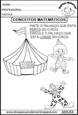 Conceitos matemáticos educação infantil,dia do circo
