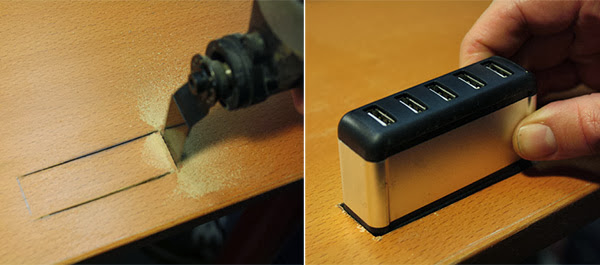 Embed a USB Hub into your Desk