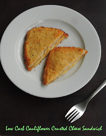 Low Carb Cauliflower Crusted Cheese Sandwich,gluten free cheesy sandwich