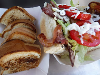 a grilled cheese sandwich and BLT from the Lunch Wagon food truck from Waterloo, Iowa