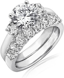 Amazon Collection Sterling Silver Platinum Plated Infinite Elements Cubic Zirconia Three Stone Ring