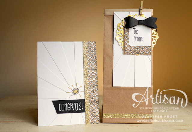 Sparkle and Shine, Bow Builder Punch, Petite Cafe Gift Bag, Engagement, Congratulations, Papercraft by Jennifer Frost 