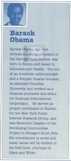 Obama's Literary Agent in 1991 Booklet Born in Kenya and raised in Indonesia and Hawaii