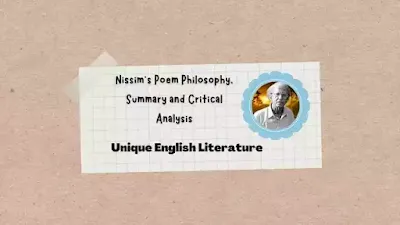 Nissim’s Poem Philosophy, Summary and Critical Analysis
