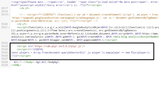 Kode Javascript Plyr