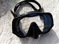 diving mask with stick on lenses