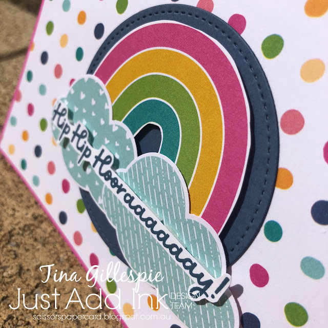 scissorspapercard, Stampin' Up!, Just Add Ink, Light The Candles Kit, Sunshine & Rainbows DSP, Kid's Card