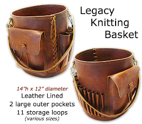 leather knitting basket