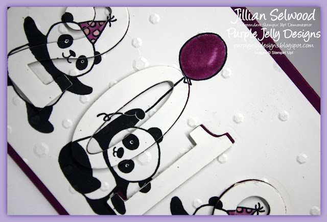 Party Pandas Eclipse card, Rich Razzleberry, Stampin' Blends