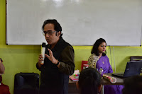 Rajat Chaudhuri at a Creative Writing Workshop, School of Language and Communication