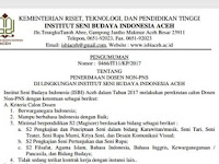 Lowongan Dosen Seni Institut Seni Budaya Indonesia Aceh