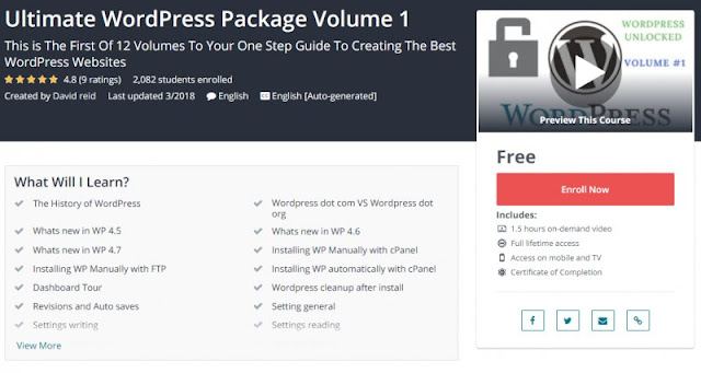 [100% Free] Ultimate WordPress Package Volume (4 courses in 1)