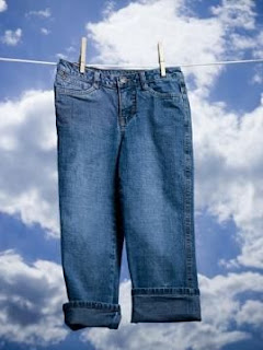 hang up process to starch jeans