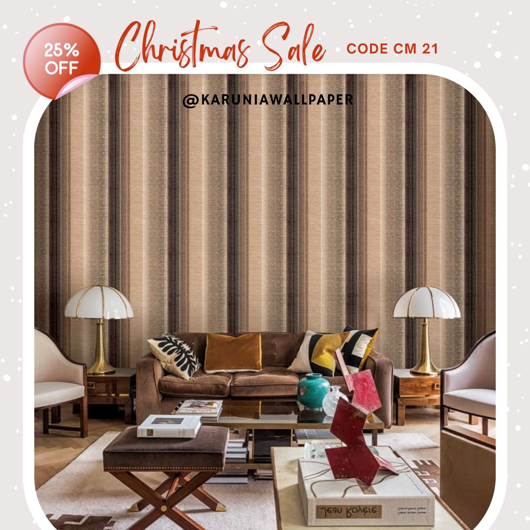 jual wallpaper garis coklat