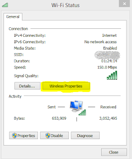 Kemudian Properties dari Jaringan Terhubung Akan Muncul, Sekarang pilih "Wireless Properties"