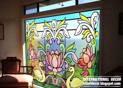 stained glass partition, stained glass in the interior