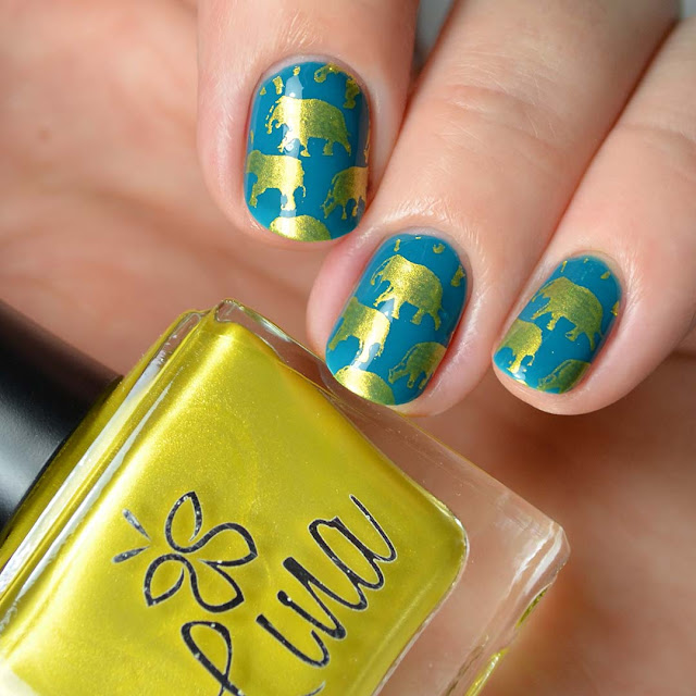 elephant nail art stamping