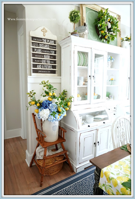 French Farmhouse-Hydrangea Arrangement-Dining Room-From My Front Porch To Yours