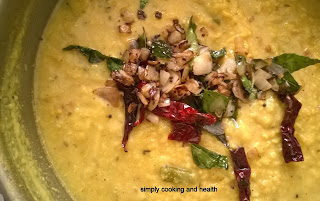 Tempering added to mung bean curry