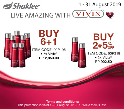 promo shaklee ogos, vivix