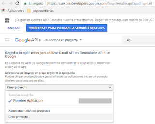 Creando proyecto API Gmail