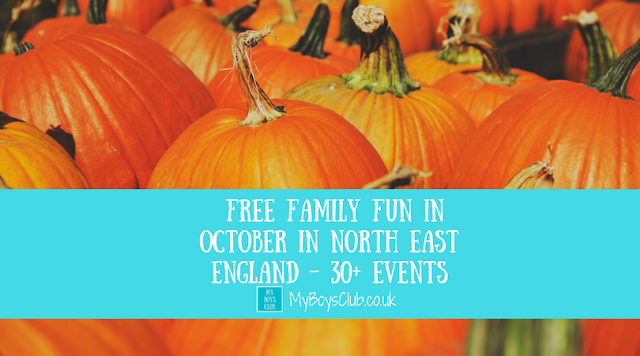 Listings of over 30 free family fun events and activities taking place during October in North East England.