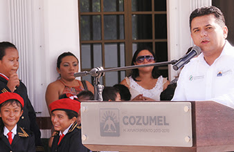 Encabeza el alcalde de Cozumel Fredy Marrufo Aniversario del Natalicio de Francisco I. Madero