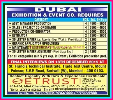Exhibition & Event co Jobs for Dubai
