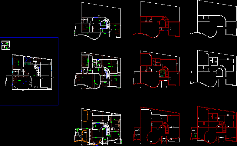  Modern  Villa DWG  File All in one ARCHITECTURE