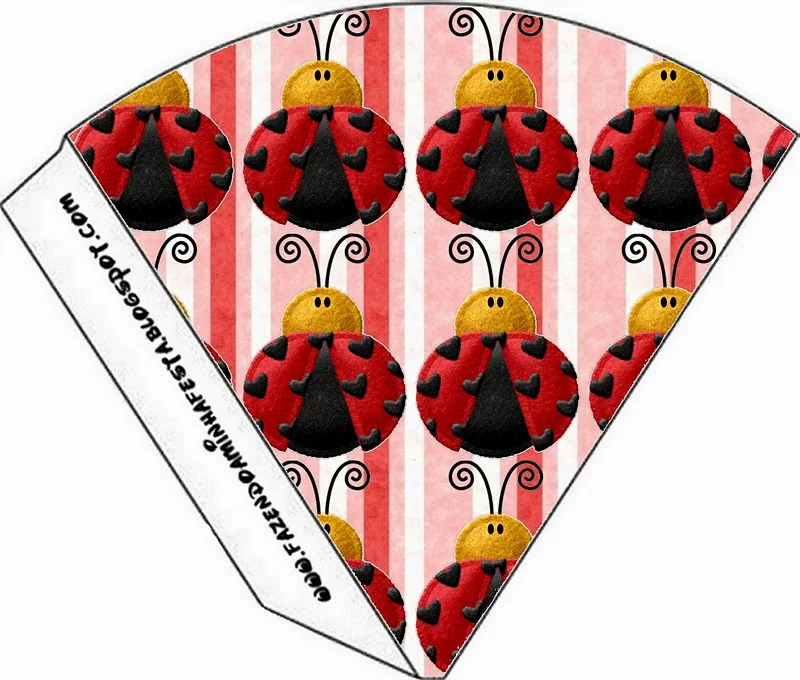Free Printable Cones of Ladybugs.