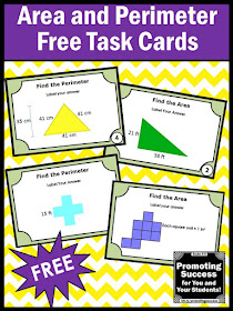  free area and perimeter task cards games activities