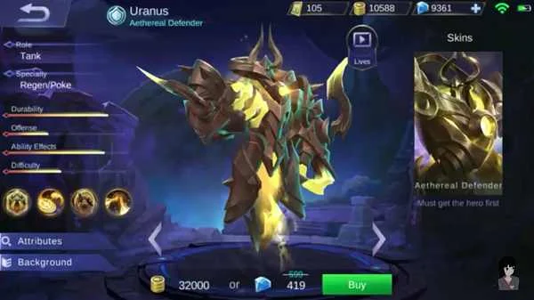 Review Hero Uranus Mobile Legend
