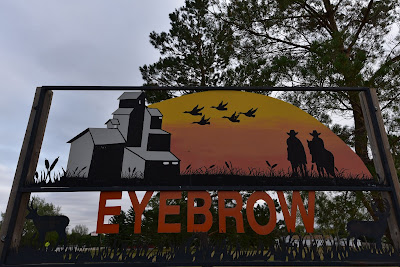 Eyebrow Saskatchwan town sign.