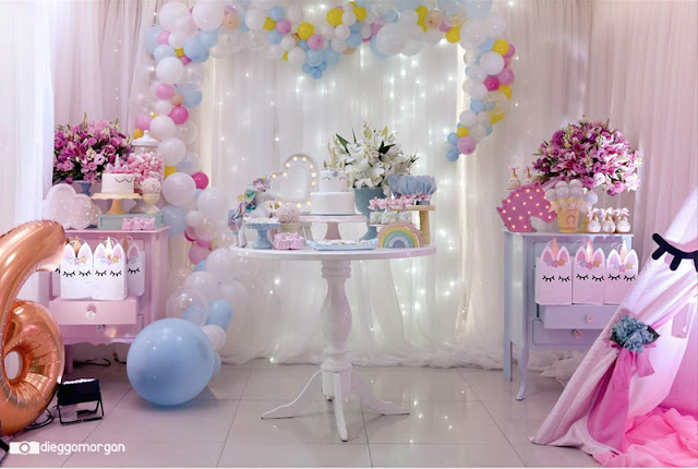 Ideias para uma decoração de festa no tema unicórnio