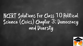 NCERT Solutions For Class 10 Political Science (Civics) Chapter 3: Democracy and Diversity