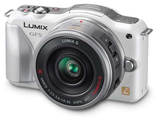 Panasonic Lumix DMC-GF5XW Live MOS Micro 4/3 Compact Sytem Camera with 3-Inch Touch Screen and 14-42 Power Zoom Lens (White)