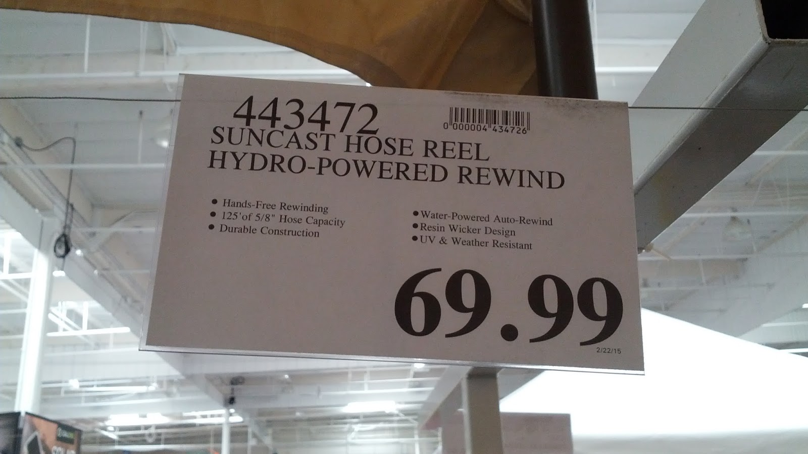 Suncast AquaWinder Auto Rewind Hose Reel Hydro-Powered Rewind