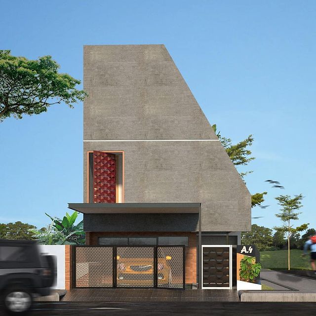 desain rumah atap miring