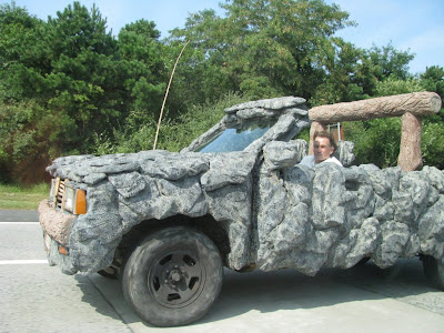 Faux-stone pickup truck on the LIE