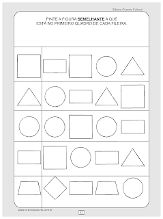 atividades de matematica conceitos igual e diferente