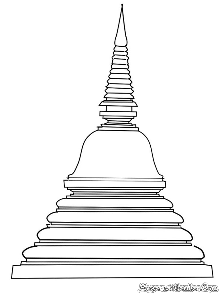 Mewarnai Gambar  Kuil Budha Mewarnai Gambar 