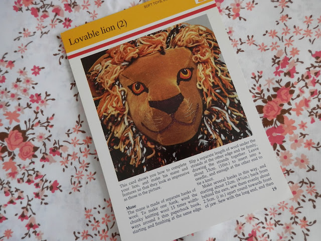 Retro Seventies Crafts,  Animals, Dolls and Creatures.  Retro lion.  secondhandsusie.blogspot.co.uk