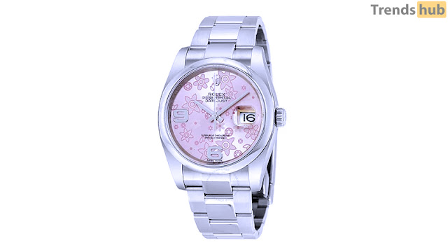 Datejust 36 Pink Floral Dial Stainless Steel Oyster Watch