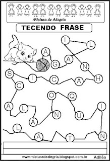 Atividades de formação de frases para alfabetização