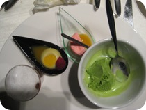 green tea icecream and other desserts