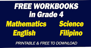 free workbooks in grade 4 english math science filipino deped click