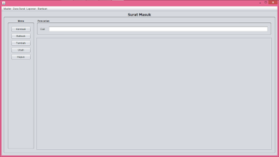tampilan panel Surat Masuk